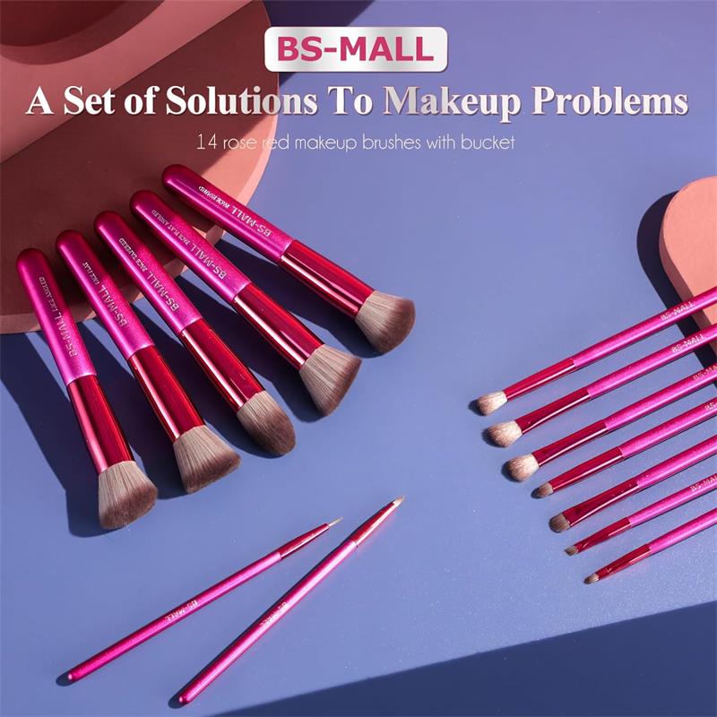 Makeup Brushes 14 pcs Makeup Tools Kit Premium Synthetic Powder Foundation Contour Concealers Lip Brushes with Makeup Sponge & Eyeshadow Applicator Kit