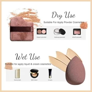 Makeup Sponge Set 7 Pcs with Kabuki Brushes